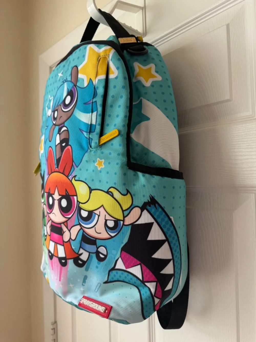 Sprayground Powderpuff Girls Limited Edition Shark Backpack Cartoon Bag